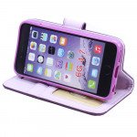 Wholesale iPhone 6 4.7 Quilted Flip PU Leather Wallet Case with Strap (Purple)